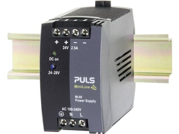 PULS MiniLine ML60.242 DIN-kiskoon kytketty virtalähde, DIN-virtalähde 24 V/DC / 2,5 A / 60 W (ML60.242)