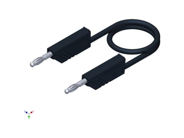 SKS Hirschmann CO MLN SIL 200/1 Silikonemåleledning, loddekolbebestandig, , Sort stabelbart stik med dia. 4 mm
