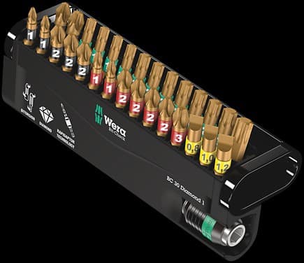 Wera Bit-Check 30 Diamond 1 - Skruvmejselbitsats - 30 delar - torx, phillips, pozidriv, slot - hexagonalt