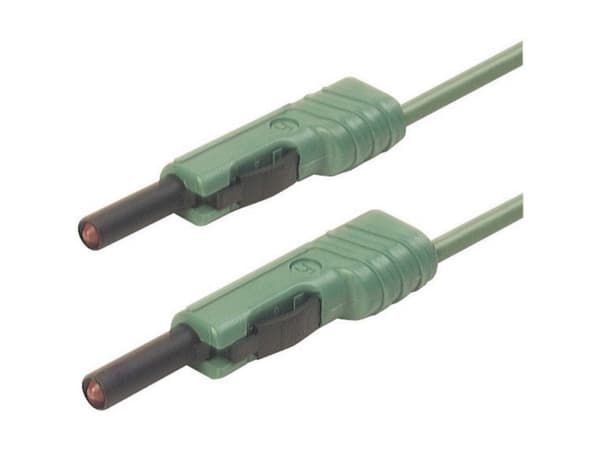 SKS Hirschmann MLB 100/1 V gn Testledning [Lamellanslutning 4 mm - Lamellanslutning 4 mm] 1,00 m Grön 1 st