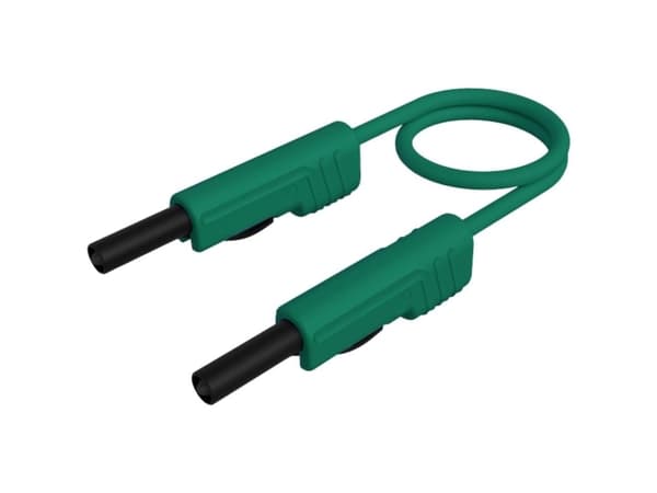 SKS Hirschmann MLB 100/1 V gn Testledning [Lamellanslutning 4 mm - Lamellanslutning 4 mm] 1,00 m Grön 1 st