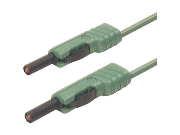 SKS Hirschmann MLB 100/1 V gn Testledning [Lamellanslutning 4 mm - Lamellanslutning 4 mm] 1,00 m Grön 1 st