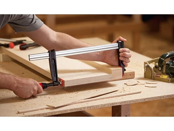 BESSEY Temperguss-Schraubzwinge mit 2-Komponenten-Griff TPN30BE-2K Spannbereich 300, F-clamp, 30 cm, Aluminium, Sort, Rød, 510 kg, 2,03 kg, 1 stk