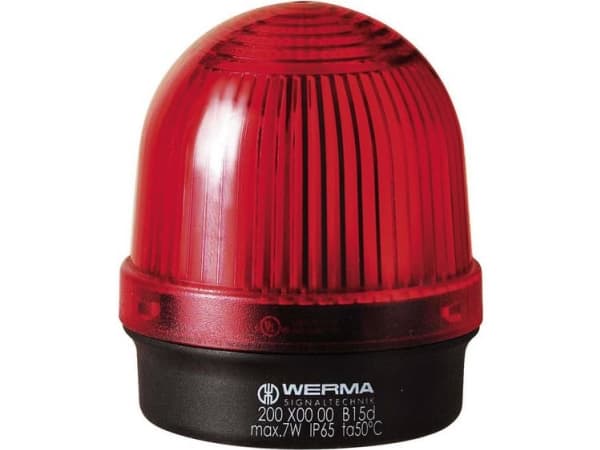 Werma 200.100.00, Punainen, Polykarbonaatti (PC), -20 - 50 °C, IP65, 12 - 230 V, 5,7 cm