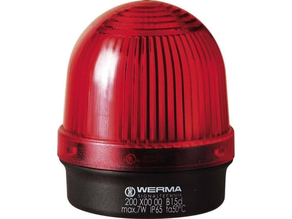 Werma 200.100.00, Punainen, Polykarbonaatti (PC), -20 - 50 °C, IP65, 12 - 230 V, 5,7 cm
