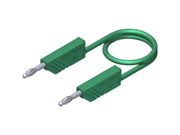 SKS Hirschmann CO MLN 50/2,5 Testledning [Lamellanslutning 4 mm - Lamellanslutning 4 mm] 0,50 m Grön 1 st
