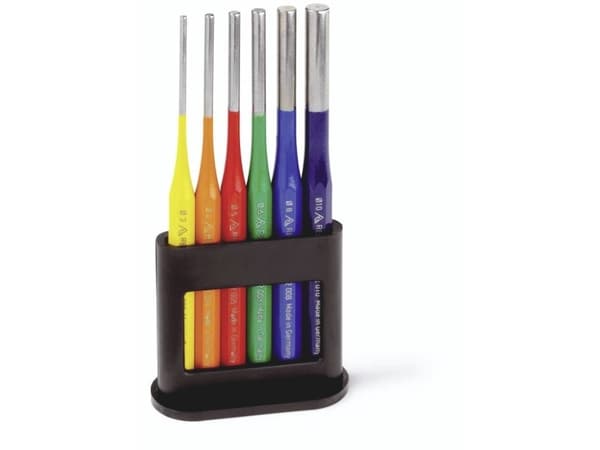 Pin punch set Ekskl. farverige Ku. stoppe Rennsteig verktyg