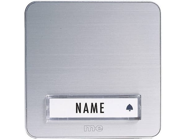 m-e modern-electronics KTA-1 A/S Ovikellokilpi nimikilvellä Simple Silver 12 V/1 A