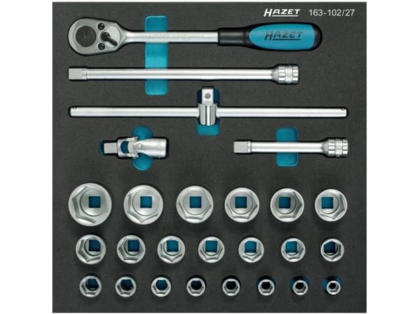 Hazet Top-nyckelsats Metrisk 1/2 (12,5 mm) 26 delar 163-102/27