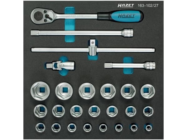 Hazet Top-nyckelsats Metrisk 1/2 (12,5 mm) 26 delar 163-102/27