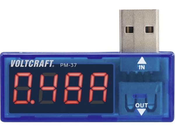 USB måleadapter digital;VOLTCRAFT;PM-37;CAT I;Visning (counts): 999