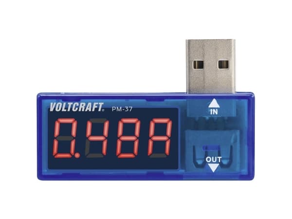 USB måleadapter digital;VOLTCRAFT;PM-37;CAT I;Visning (counts): 999