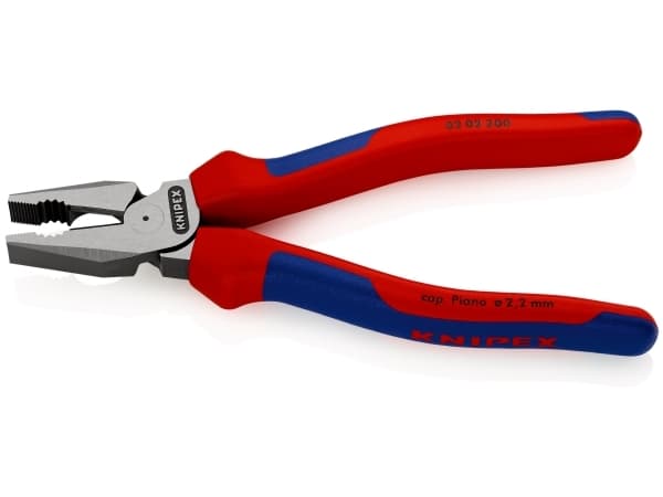 Knipex 02 02 200, Kombinasjonstang, Stål, Plast, Blå, Rød, 200 mm, 342 g