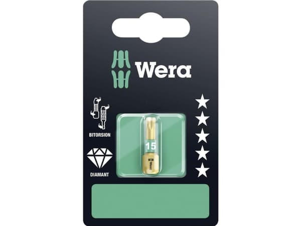 Wera 867/1 BDC SB SiS 05134375001 Torx-bit T 15 Værktøjsstål Legeret, Diamantbelagt D 6.3 1 stk