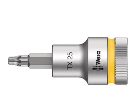 Wera 05003831001, Stikkontakt, 1/2", 1 hoder, T25, Kromvanadiumstål, Kromfarget
