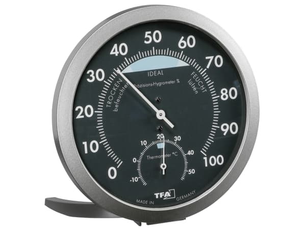 TFA - Värmehygrometer - analog - svart, silver