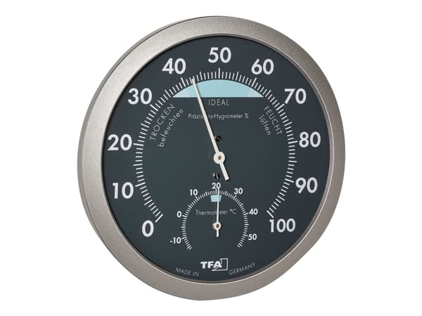 TFA - Värmehygrometer - analog - svart, silver