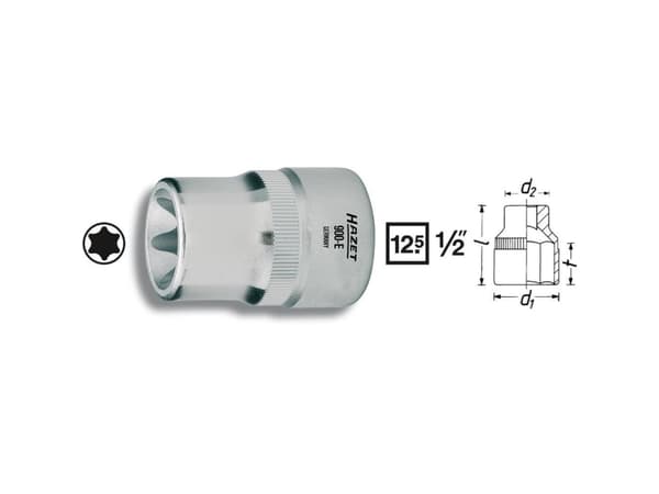 HAZET 900-E24, Pistorasia, 1/2", Metrinen, 1 pää(t), E24, 2,85 cm
