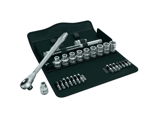 Wera 8100 SC 7, Hylsnyckeluppsättning, Svart, Krom, CE, Handtag till hylsnyckel, 1 styck, 1/2"