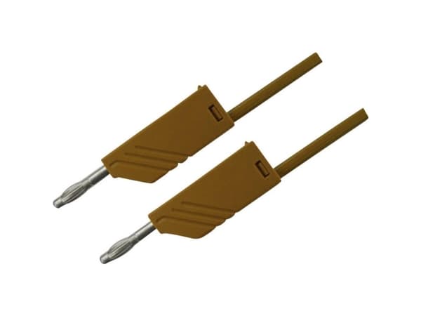 SKS Hirschmann MLN 100/2,5 BR Prøveledning [Lamelstik 4 mm - Lamelstik 4 mm] 1.00 m Brun