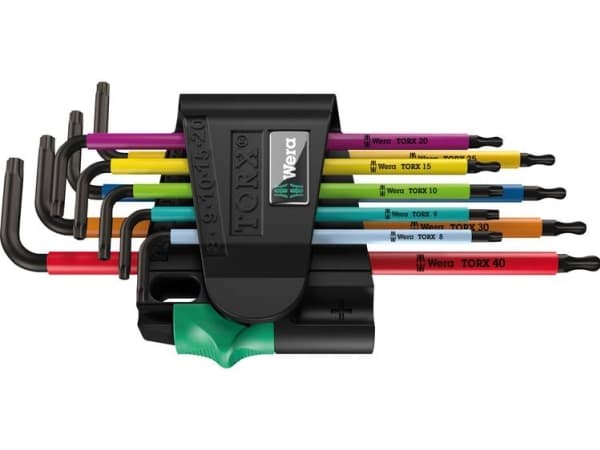 Wera 967/9 TX BO - L-nøkkelsett - 9 deler - inn holder