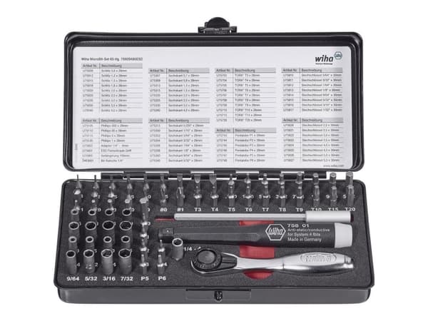 Wiha Micro-bit set ESD 7000Z - Skrutrekkerspissett - 66 deler - inn boks