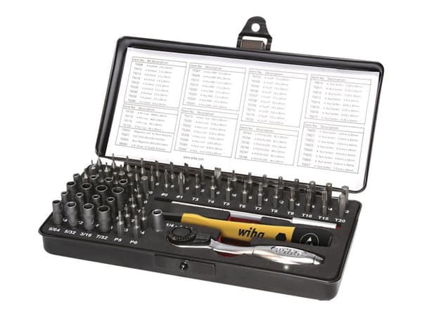 Wiha Micro-bit set ESD 7000Z - Skrutrekkerspissett - 66 deler - inn boks