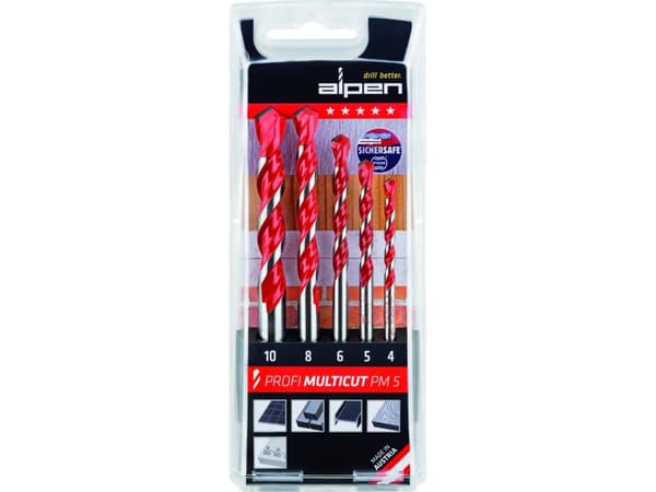 Hårdmetal Multibor-sæt 5 dele Alpen MultiCut 100705100 Cylinderskaft 1 Set