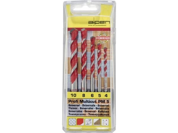 Hårdmetal Multibor-sæt 5 dele Alpen MultiCut 100705100 Cylinderskaft 1 Set