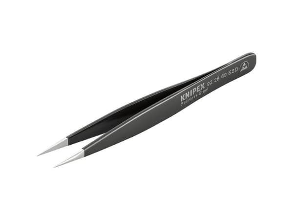 Knipex KP-922869ESD, Kromi-nikkeliteräs, Musta, Ruostumaton teräs, Kaareva, 1 kpl