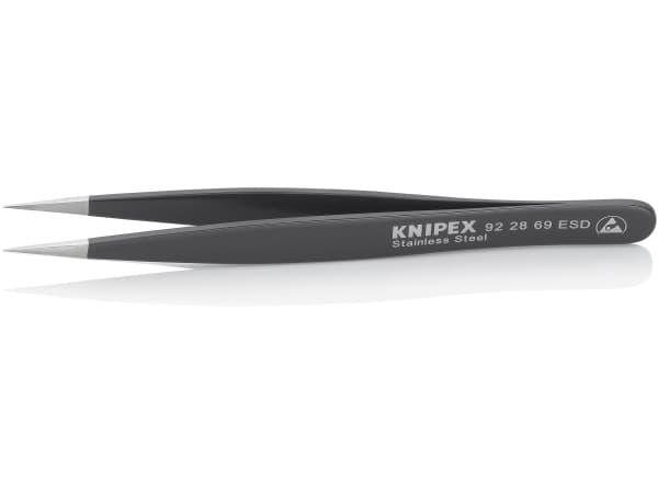 Knipex KP-922869ESD, Kromi-nikkeliteräs, Musta, Ruostumaton teräs, Kaareva, 1 kpl