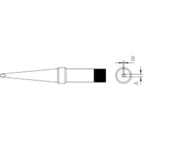 Weller PT K8, Lödspets, Weller, TCPS, TCP 12, TCP 24, TCP 42, FE 50M, 425 ° C, 1 styck, 1,2 mm