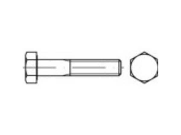 TOOLCRAFT 133416 Sekskantsskrue M22 130 mm Udvendig sekskant DIN 960 Stål 10 stk