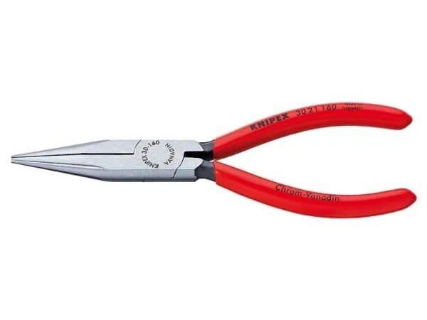Knipex 30 21 190, Nåltänger, 2,4 mm, 5 cm, Stål, Plast, Röd