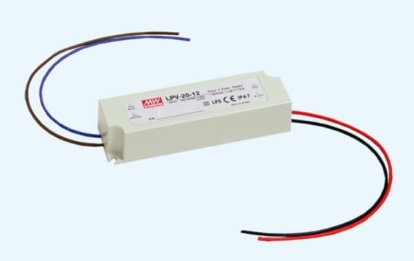 MEAN WELL LPV-20-24, 20 W, 90 - 264 V, 24 W, 50 - 60 Hz, 0,84 A, valkoinen