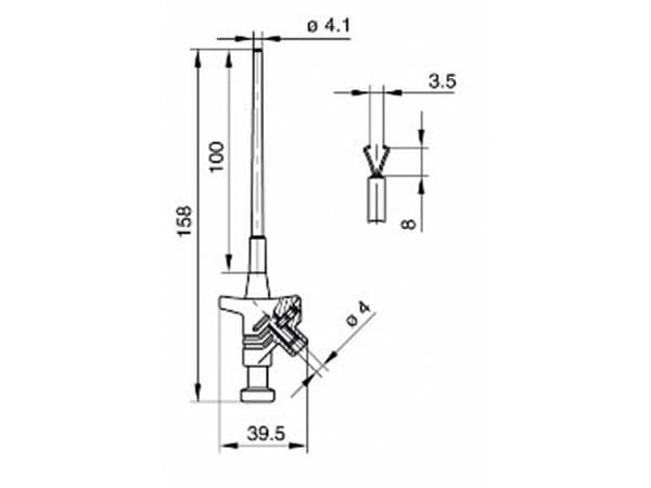 SKS Hirschmann KLEPS 30 Hieno krokotiiliklipsi Liitin 4 mm CAT I Punainen