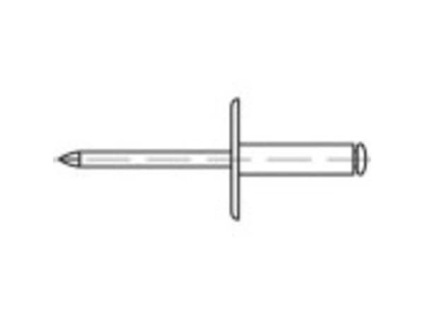 TOOLCRAFT 160313 Åben blindnitte (Ø x L) 4.8 mm x 16 mm Stål Stål 250 stk