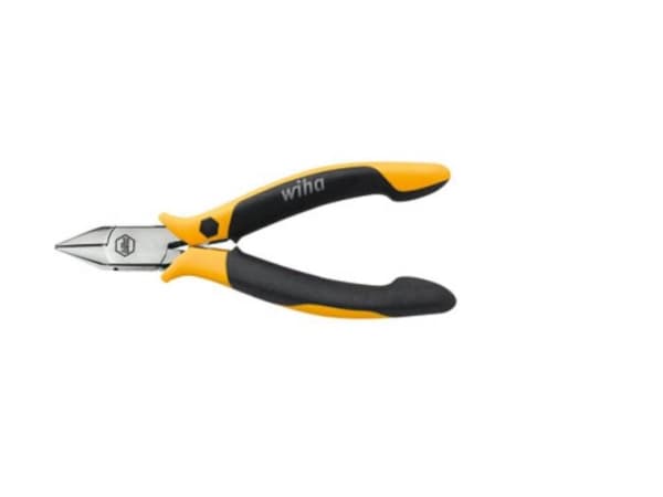 Wiha Professional ESD, Diagonal tang, Kull stål, Sort, Gult, 115 mm, 11,4 cm (4.5"), 78 g
