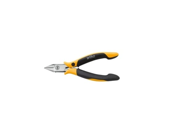 Wiha Professional ESD, Diagonal tang, Kull stål, Sort, Gult, 115 mm, 11,4 cm (4.5"), 78 g