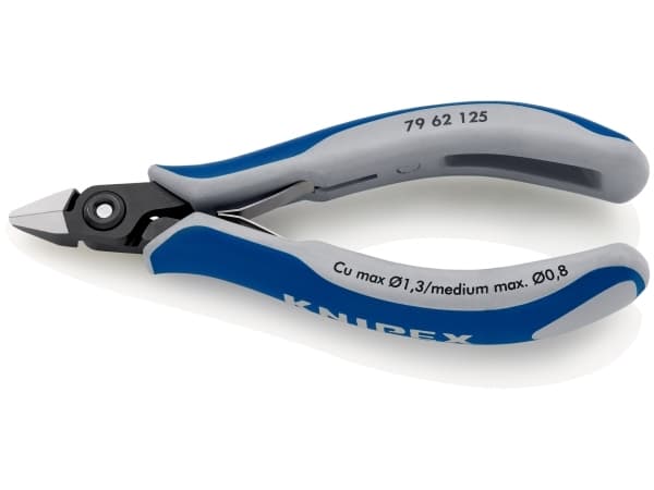 Knipex 79 62 125, Avbitartång, Kromvanadinstål, Plast, Blå, Grå, 125 mm, 58 g