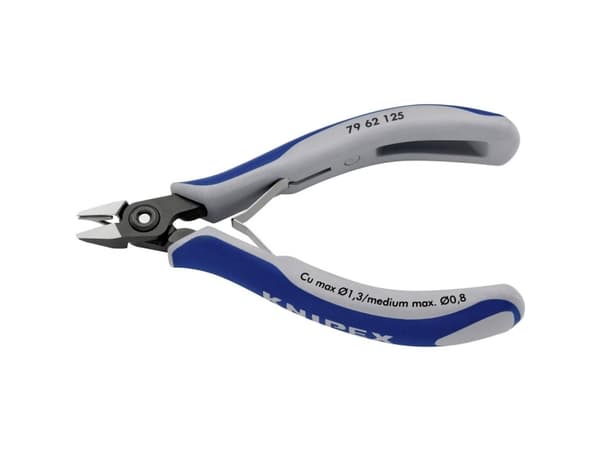 Knipex 79 62 125, Avbitartång, Kromvanadinstål, Plast, Blå, Grå, 125 mm, 58 g