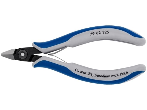 Knipex 79 62 125, Avbitartång, Kromvanadinstål, Plast, Blå, Grå, 125 mm, 58 g