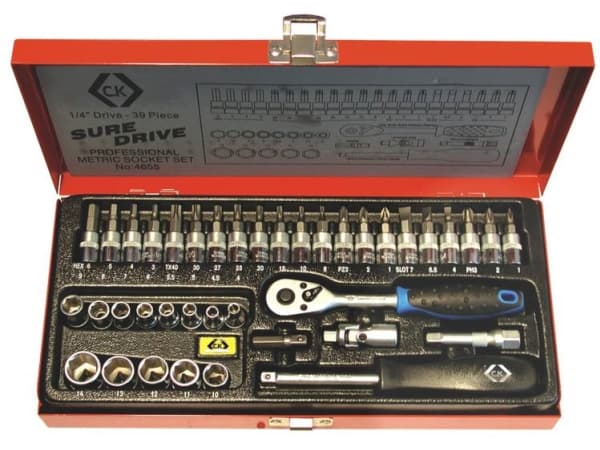 C.K. T4655 C.K Sure Drive 39 Piece Socket Set 1/4 Drive