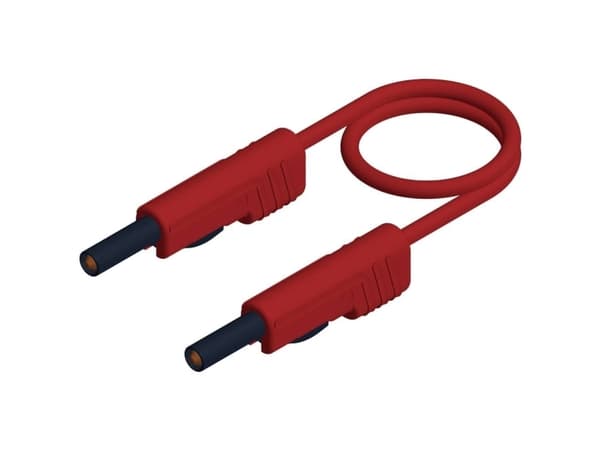 SKS Hirschmann MLB 25/1 V rt Prøveledning Lamelstik 4 mm Lamelstik 4 mm 25.00 cm Rød 1 stk
