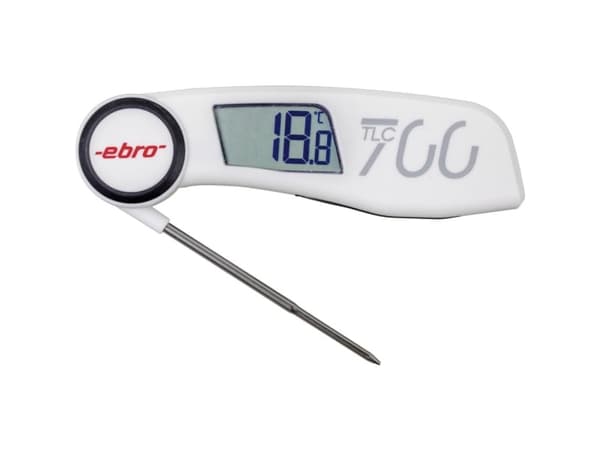 ebro TLC 700 upotuslämpömittari (HACCP) Mittausalue lämpötila -30 - +220 °C Anturityyppi NTC HACCP:n mukainen (elintarviketurvallisuus)