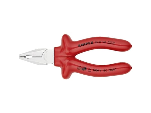 Knipex 03 07 160, Kombinasjonstang, 1,6 cm, Stål, Plast, Rød, 160 mm