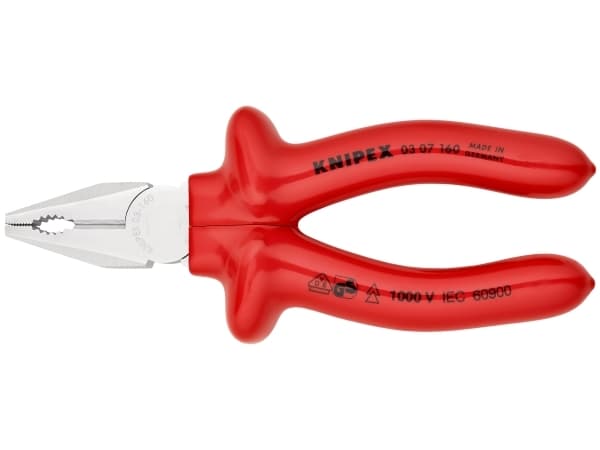 Knipex 03 07 160, Kombinasjonstang, 1,6 cm, Stål, Plast, Rød, 160 mm