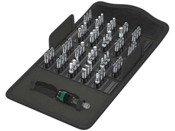 Wera Bit-Safe 61 Universal 1, Hylssats, 1/4", Metrisk, 61 huvuden, PH1, PH2, PH3, PZ1, PZ2, PZ3, 25 mm