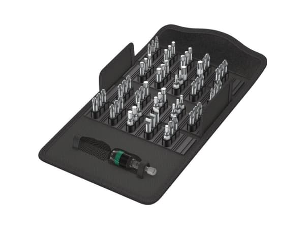 Wera Bit-Safe 61 Universal 1, Hylssats, 1/4", Metrisk, 61 huvuden, PH1, PH2, PH3, PZ1, PZ2, PZ3, 25 mm