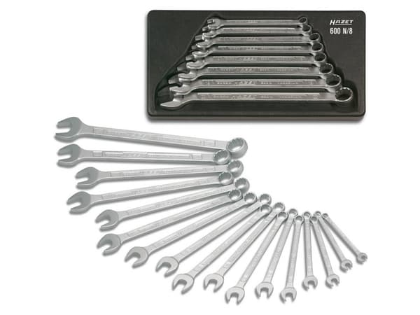 HAZET 600N/30, 5,5.5,6,7,8,9,10,11,12,13,14,15,16,17,18,19,20,21,22,23,24,25,26,27,28,29,30,32,34,35,36,38,41 mm, Kromi, Kromi, Kiiltävä, Saksa, ISO